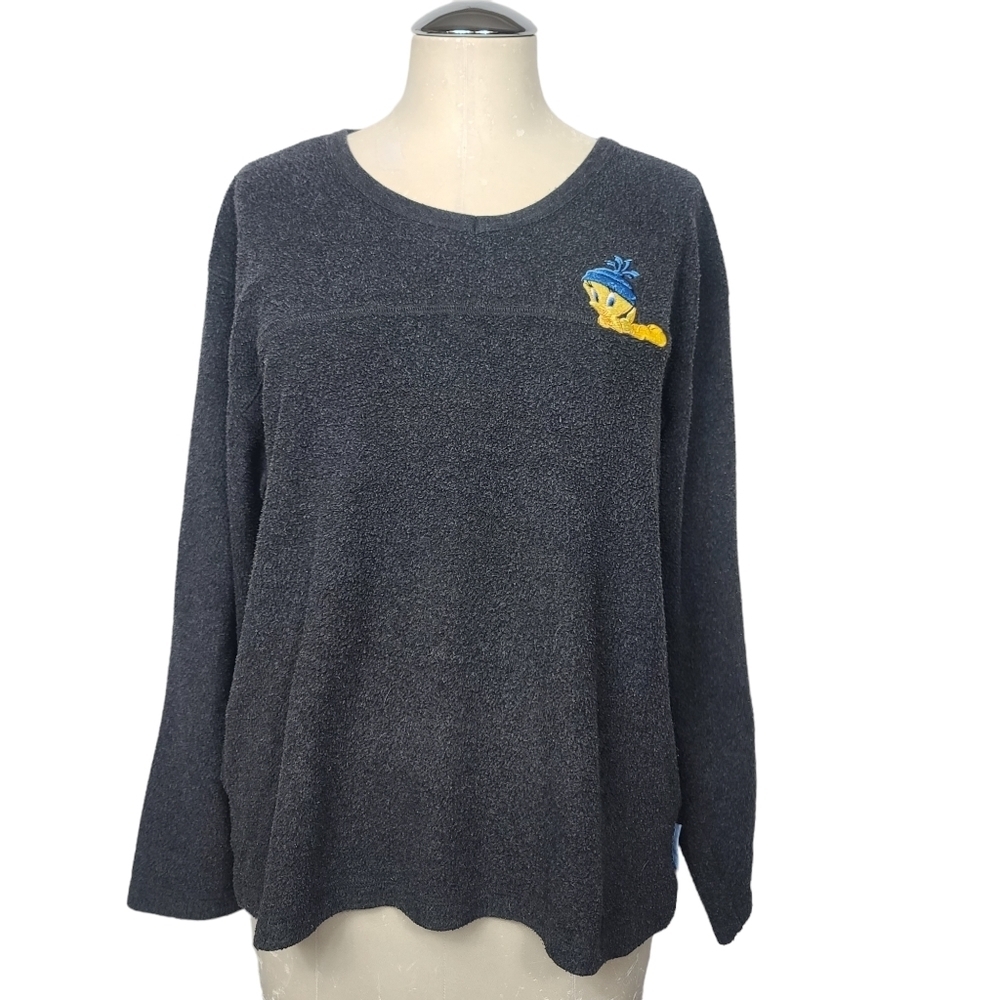 Looney Tunes Grey Yellow Tweety Bird Sweatshirt XL